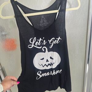 Bear Dance Black Tank Top with White Graphic